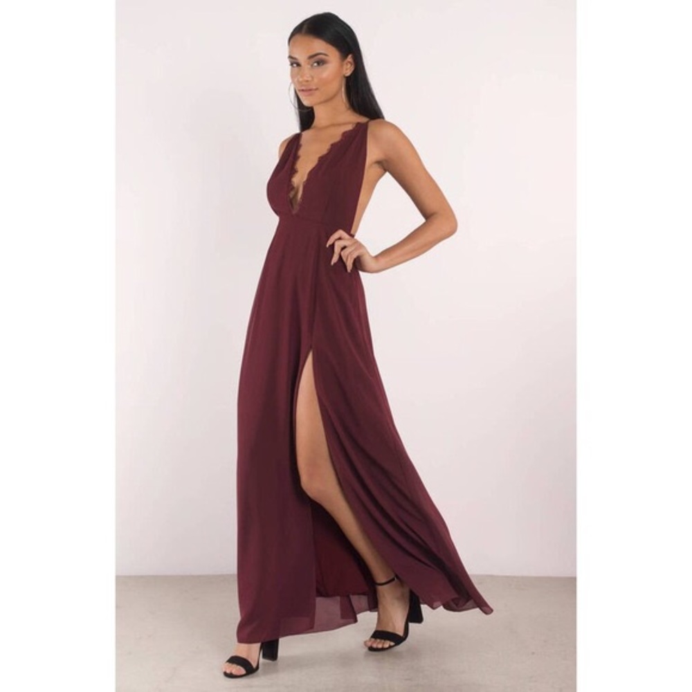 TOBI RAELYN SLIT PROM MAXI DRESS - Picture 1 of 2